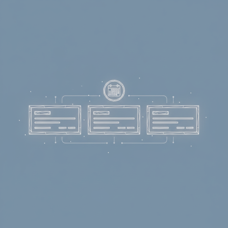 three stylized low-poly wireframe paycheck silhouettes arranged in a row with gentle connecting lines and a small payday